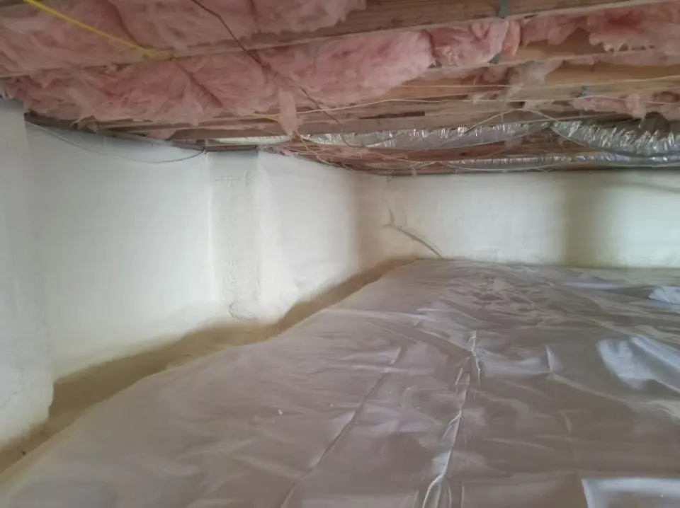 Crawl space encapsulation with closed-cell spray foam for Roof Maintenance in La Plata